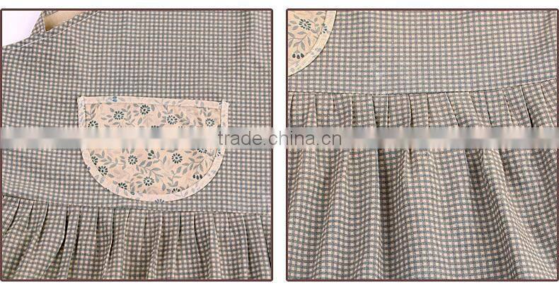 2015 hot sale women kitchen apron sets cooking aprons with sleeves turban