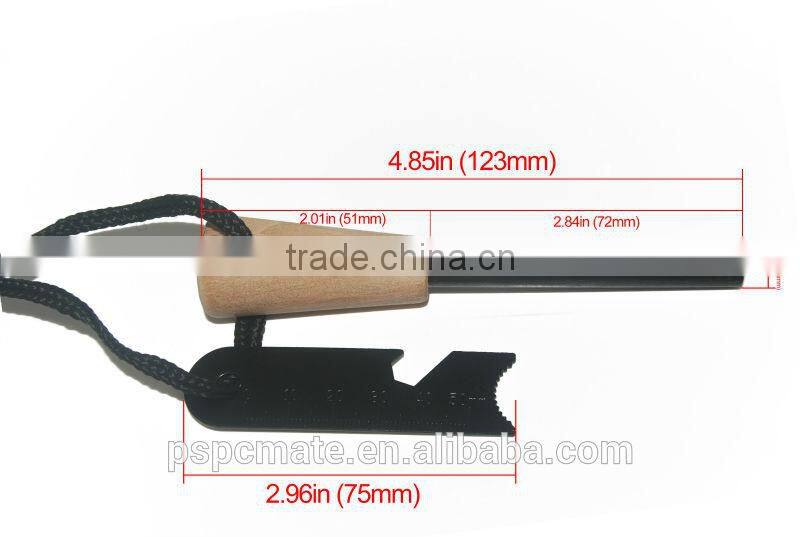 New arrival 7,000 Strike Survival Striker MAGNESIUM FIRE STEEL Wood Handle