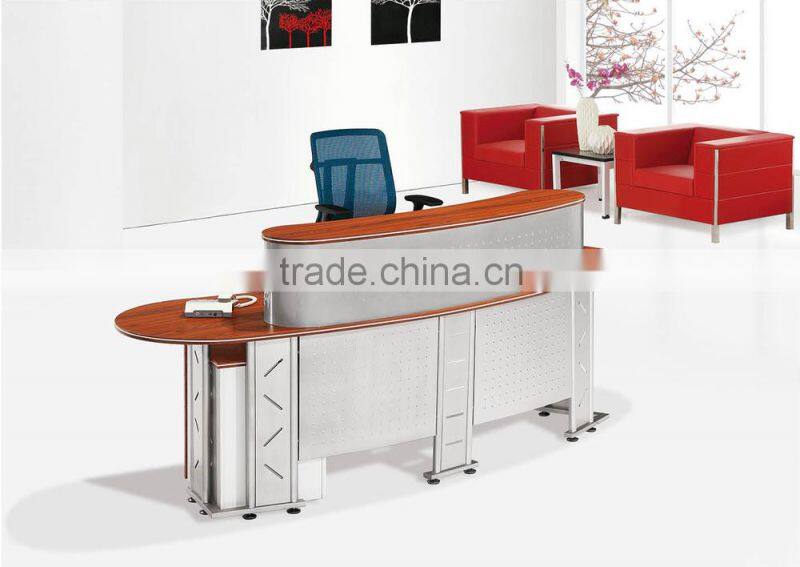 hot sale Fashionable wooden top oval reception desk