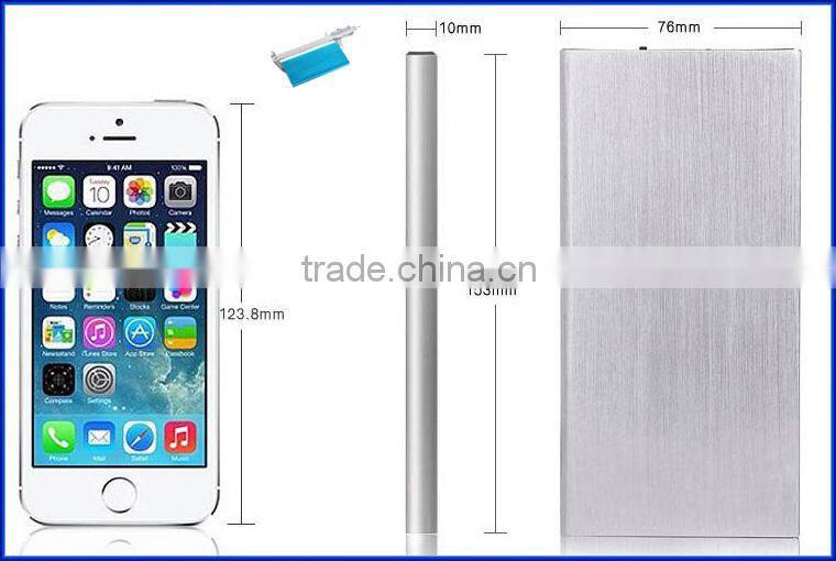 1 year warranty ultra thin power bank built in cable high capacity phone charger