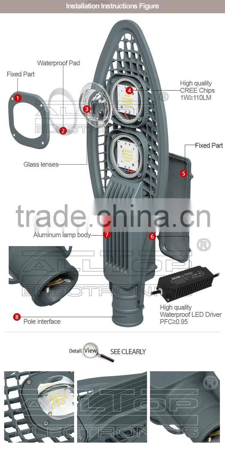 IP67 waterproof outdoor bridgelux cob 230w led street light