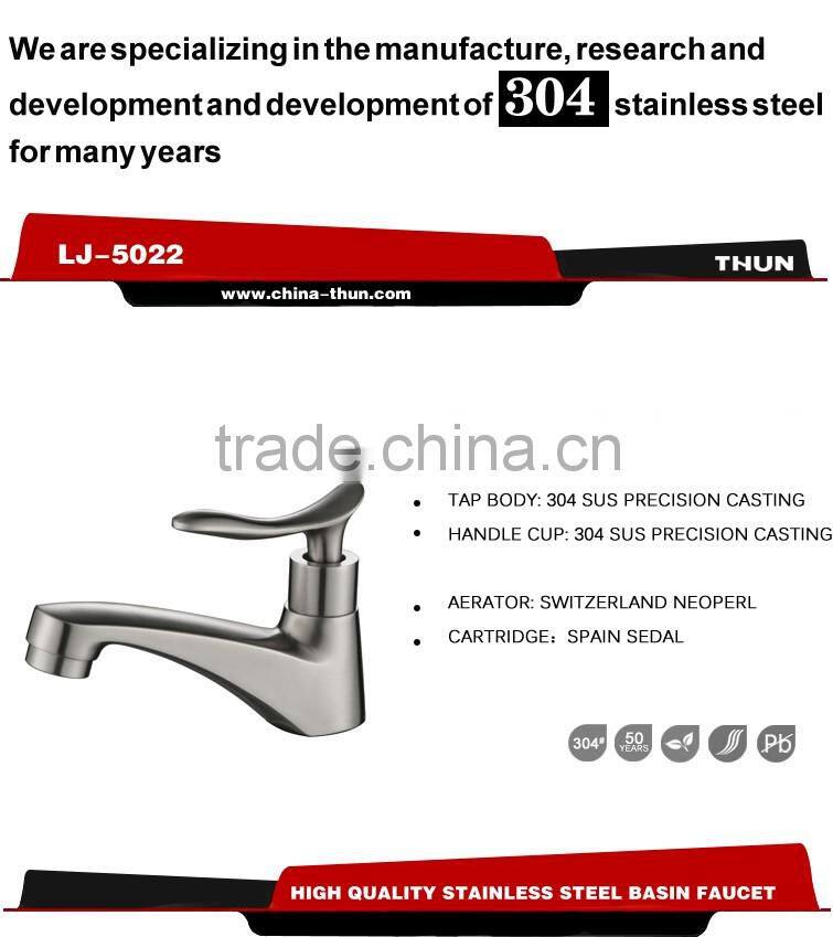 Hot sale SUS304 strainless steel basin cold tap