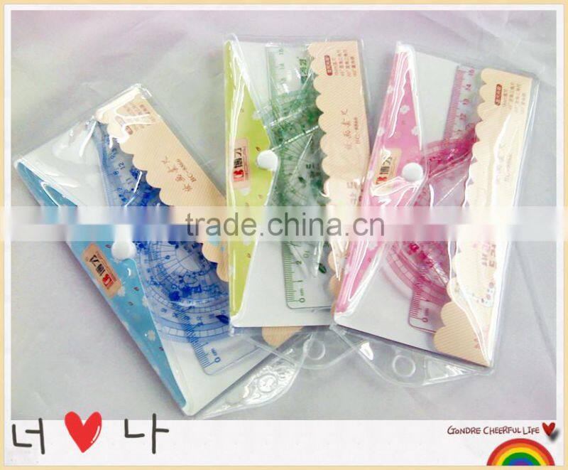 Great Cute Fresh Student's Plastic Transparent Ruler Set Hot Sell!