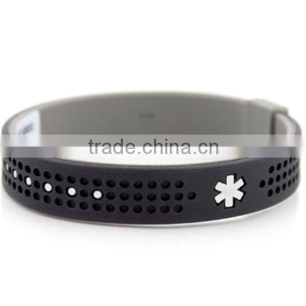 personal unique id bracelet custom silicone id bracelet engraved