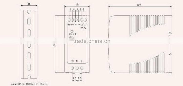 MDR-60-24 60W 24V 2.5A design manufacture d-50 switching power supply