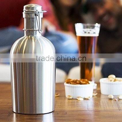 Stainless Steel Beer Growler 64 oz, 2L vacuum beer pot