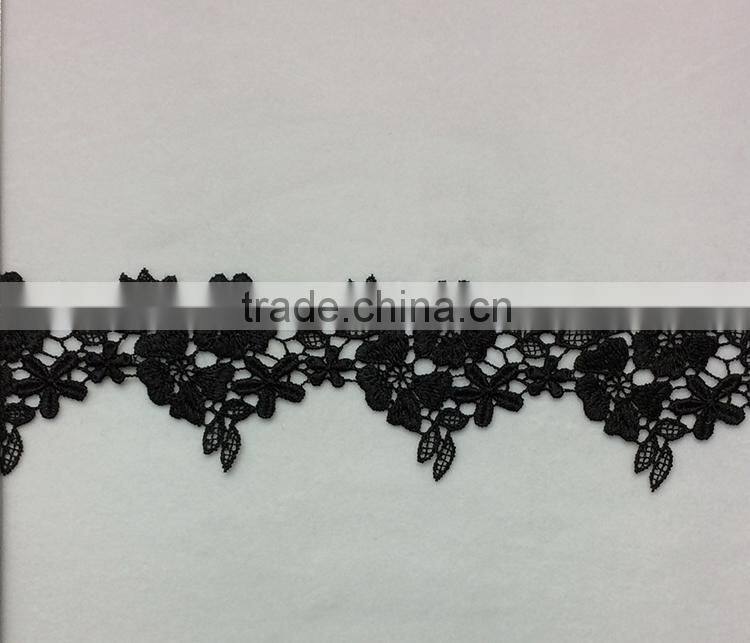 Hot Sell High-end Water Soluble White Lace Trim For Wedding Dress