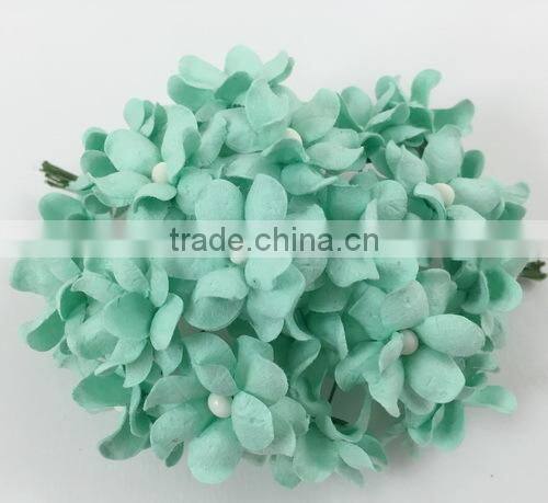 Aqua Blue, Small Handmade Mulberry Paper Flower, Wedding Party, Scrap-booking Crafts, Wholesale