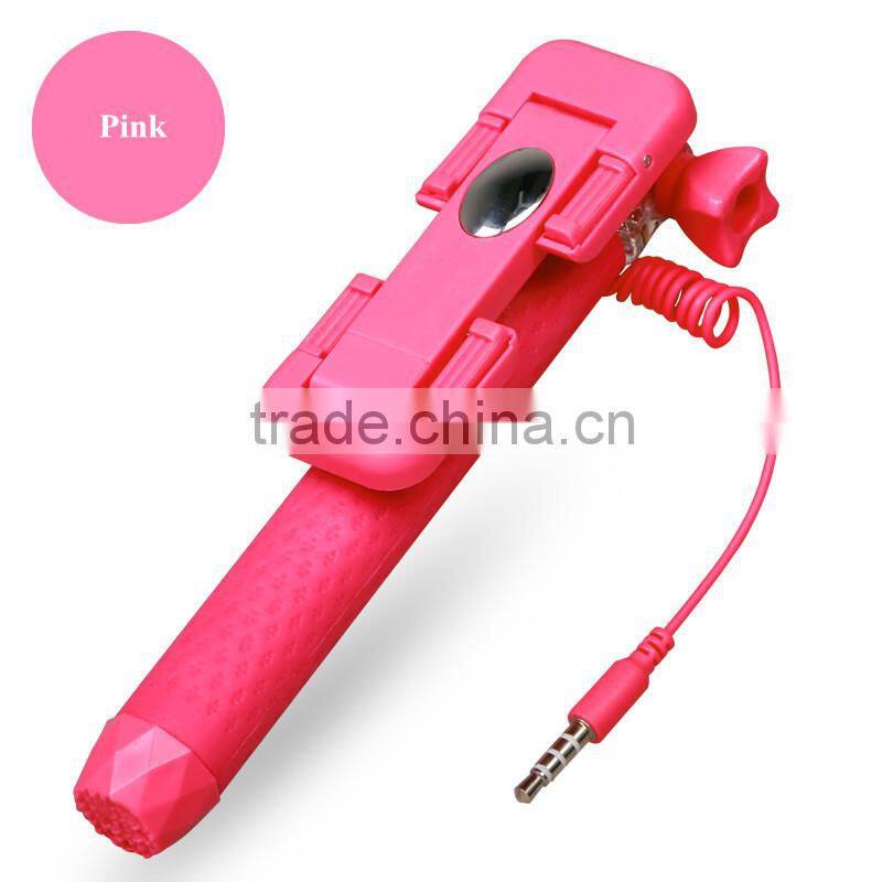 2015 mini waterproof selfie monopod with wire