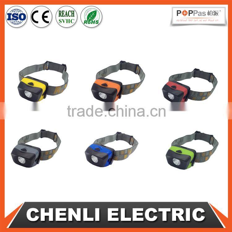 Poppas T10 3AAA battery operated outdoor waterproof camping running walking flashlight headlamp