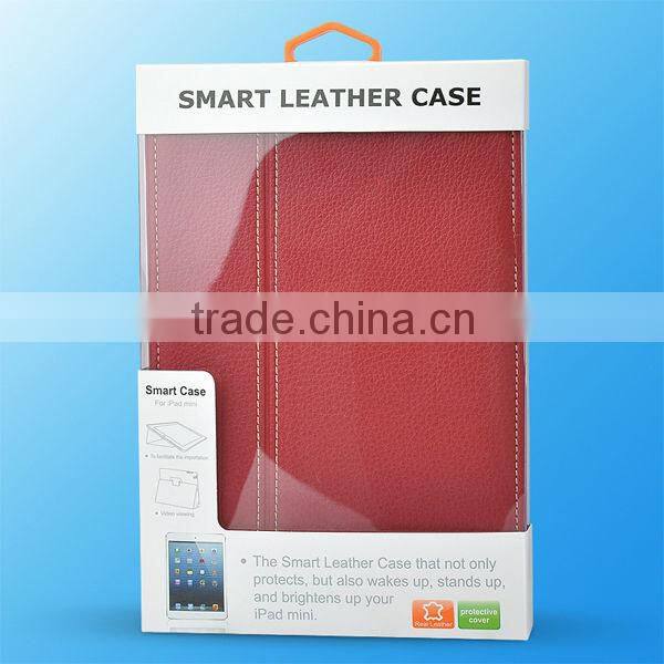 2013 New design Smart Real Leather Case for iPad Mini