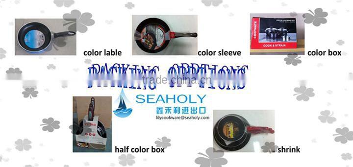 ITALY aluminum ceramic deep frying pan with induction bottom/detachable handle