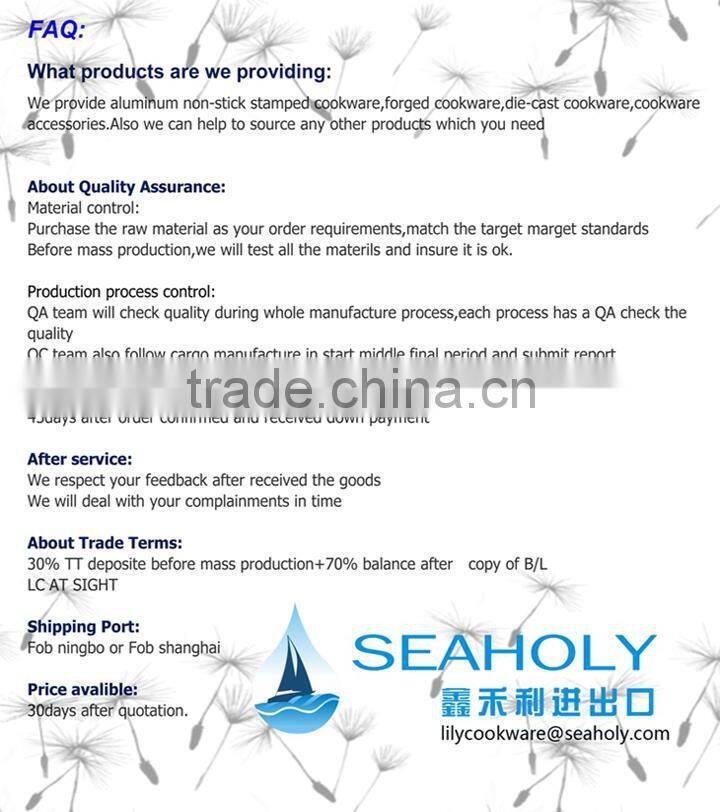 ITALY aluminum ceramic deep frying pan with induction bottom/detachable handle