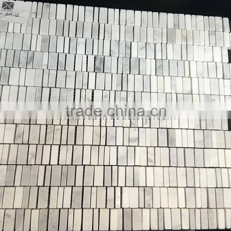 white marble mosaic stone wall tile