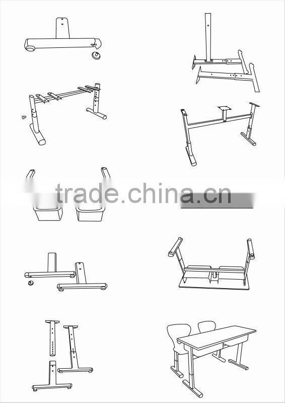 Plastic kids study adjustable desk and chair for kids