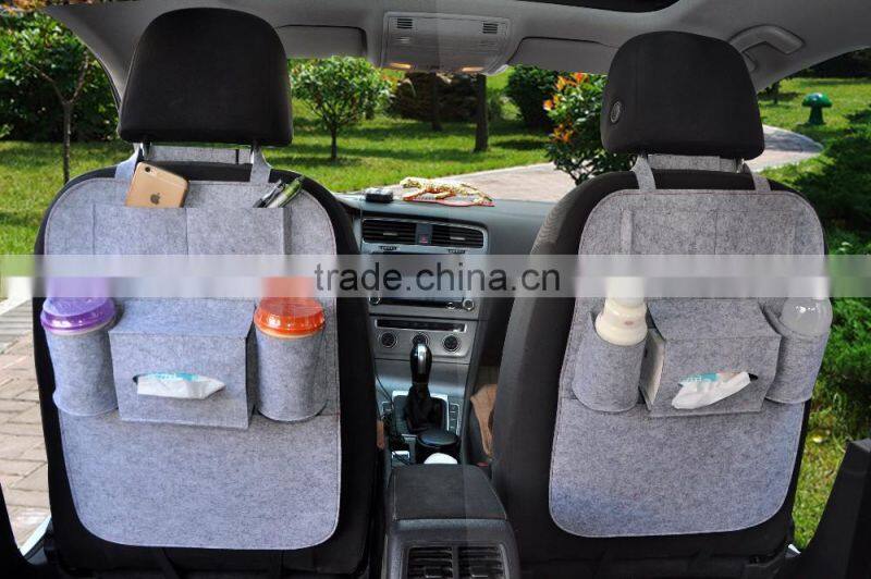 Factory supply back seat hanging organizer felt car storage bag color customized style big space