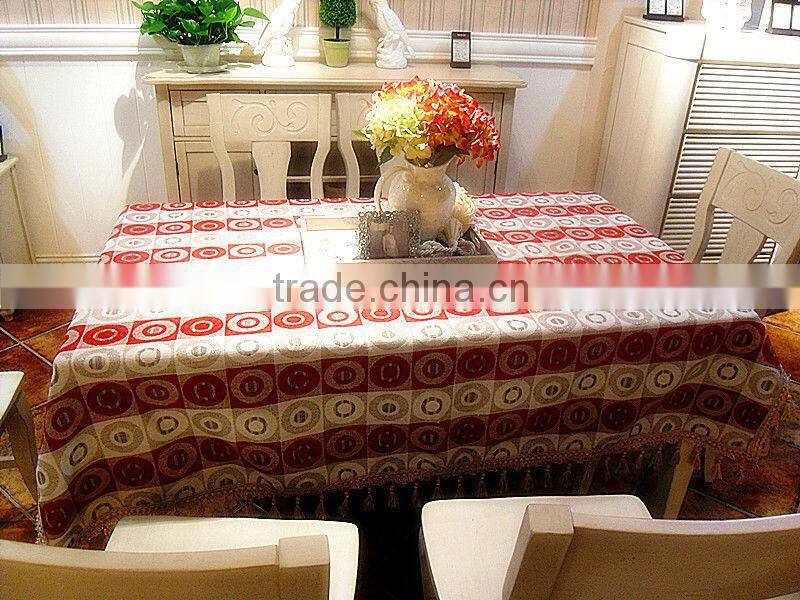 Modern high-end jacquard chenille cotton table cloth