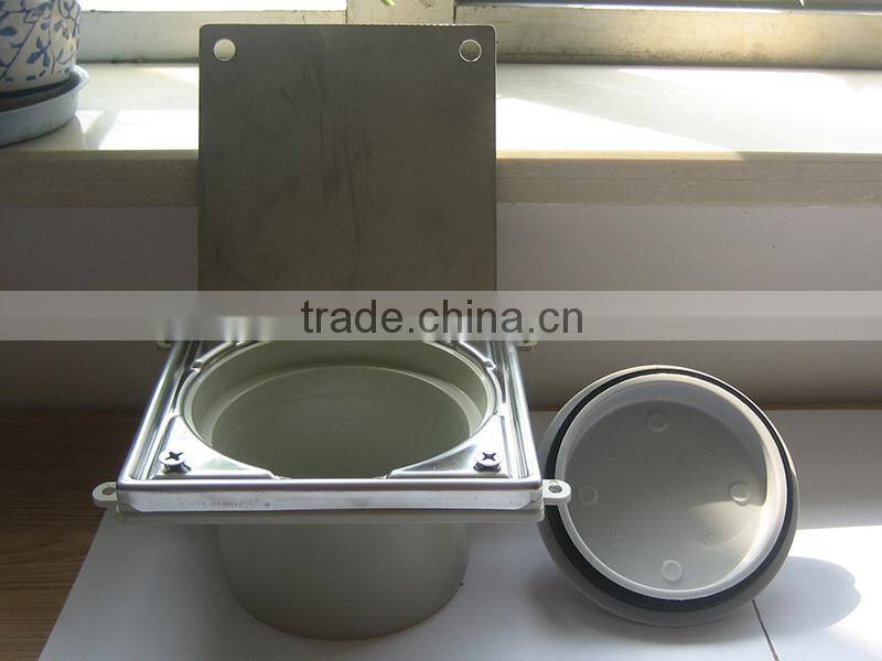 SS 304 15*15cm Shower Floor Long Drain With Cover And Handle