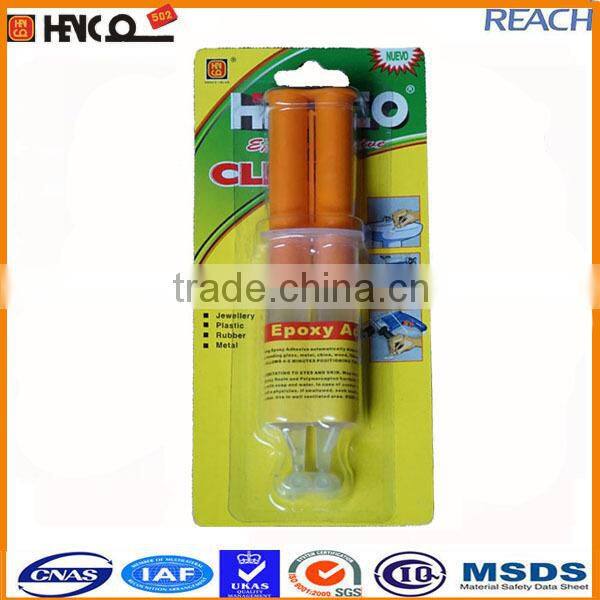 epoxy steel glue for metal resin&harder transparent color 5minutes setting