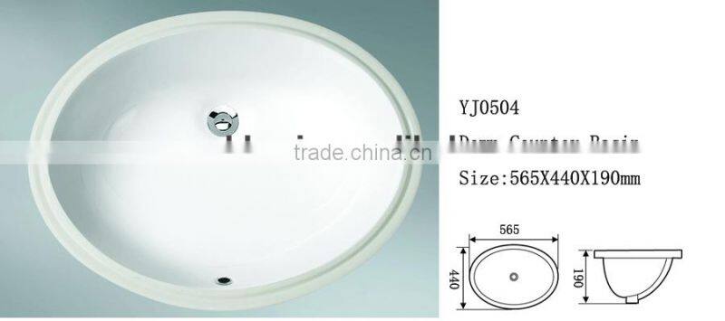 YJ0504 Ceramic Oval Under Mable Counter Basin Wash sink Cabinet Basinet Basin