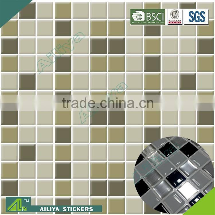 BSCI factory audit customized pvc free removable decor 3d wall self adhesive wall tiles for bathroom