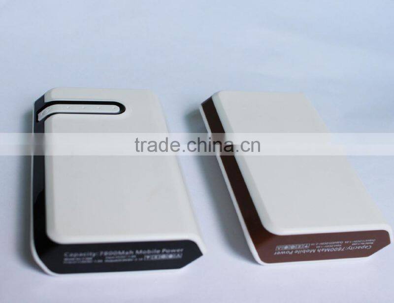 2015 innovative hot new product portable travel dual outports power bank 6000/6600/7800mah CE/FCC/Rohs battery