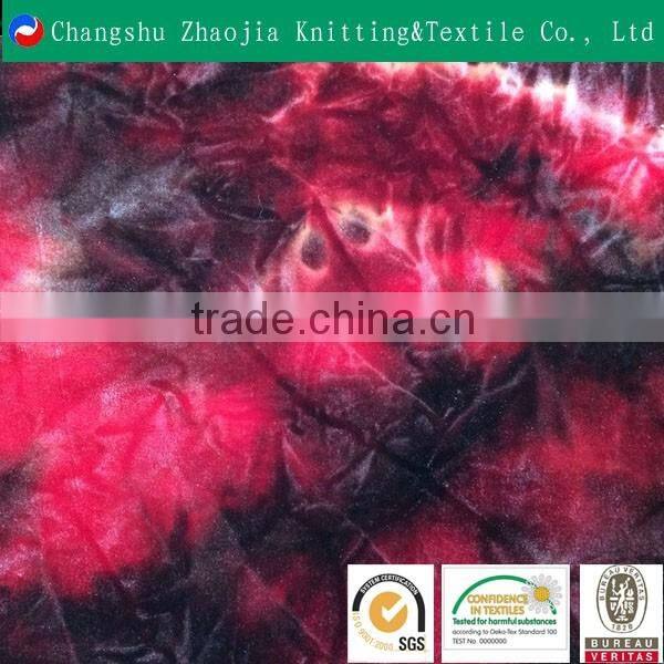 China manufacturer tie dye lycra stretch polyester woven fabric 4 way stretch fabric for home textile, cloths ZJ016