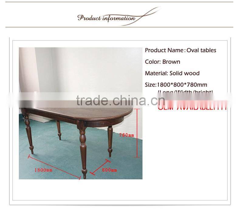 2016 Happy Classic Wild Type Brown Oval Wooden Dining Table Room Furniture