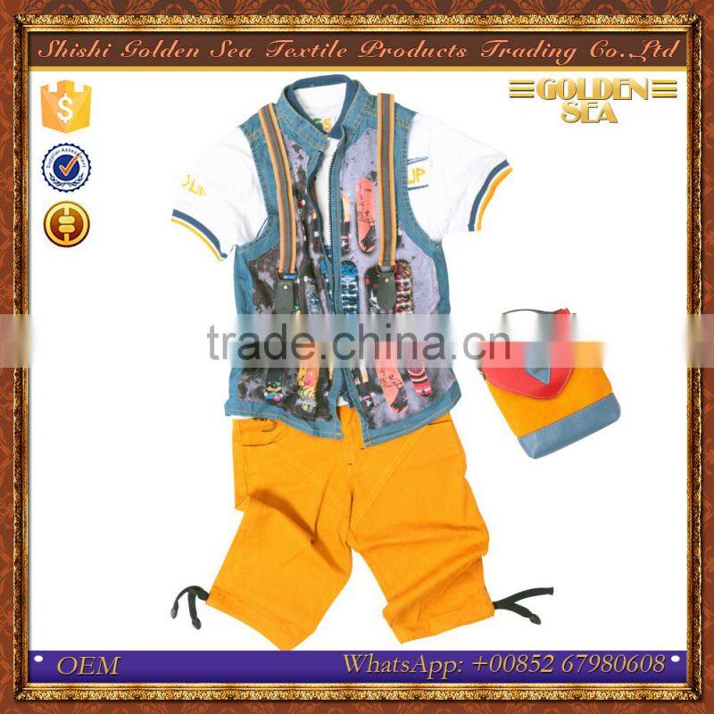 Summer three-pieces overalls baby boy suit