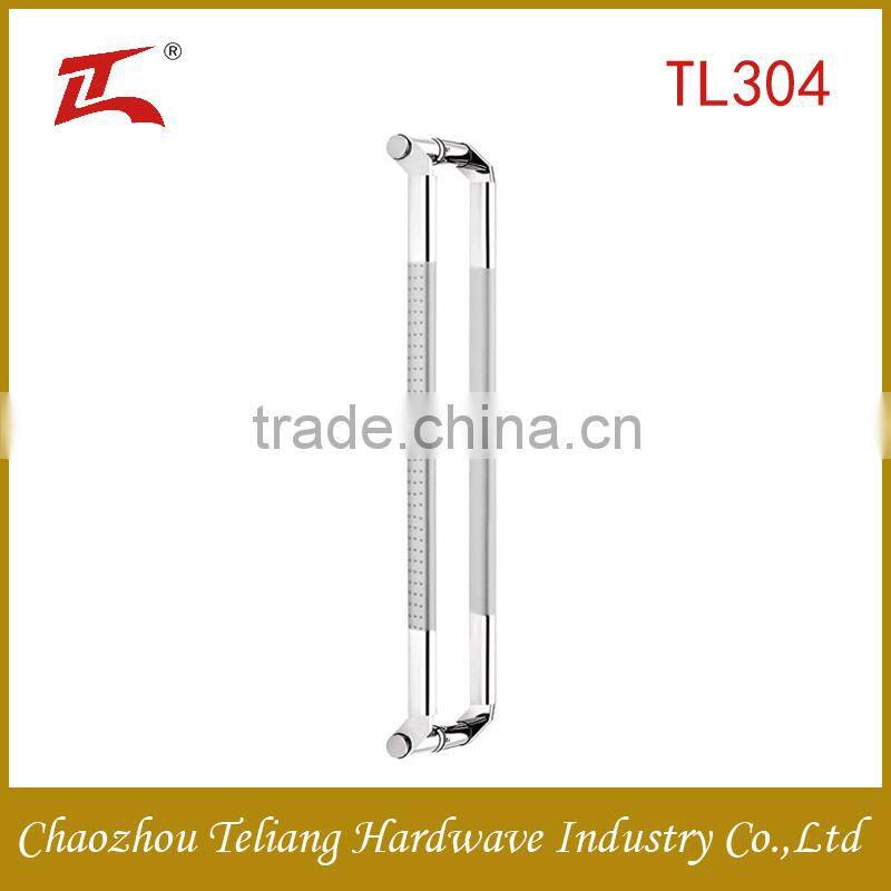 L shape satin Polish stainless steel glass door handles