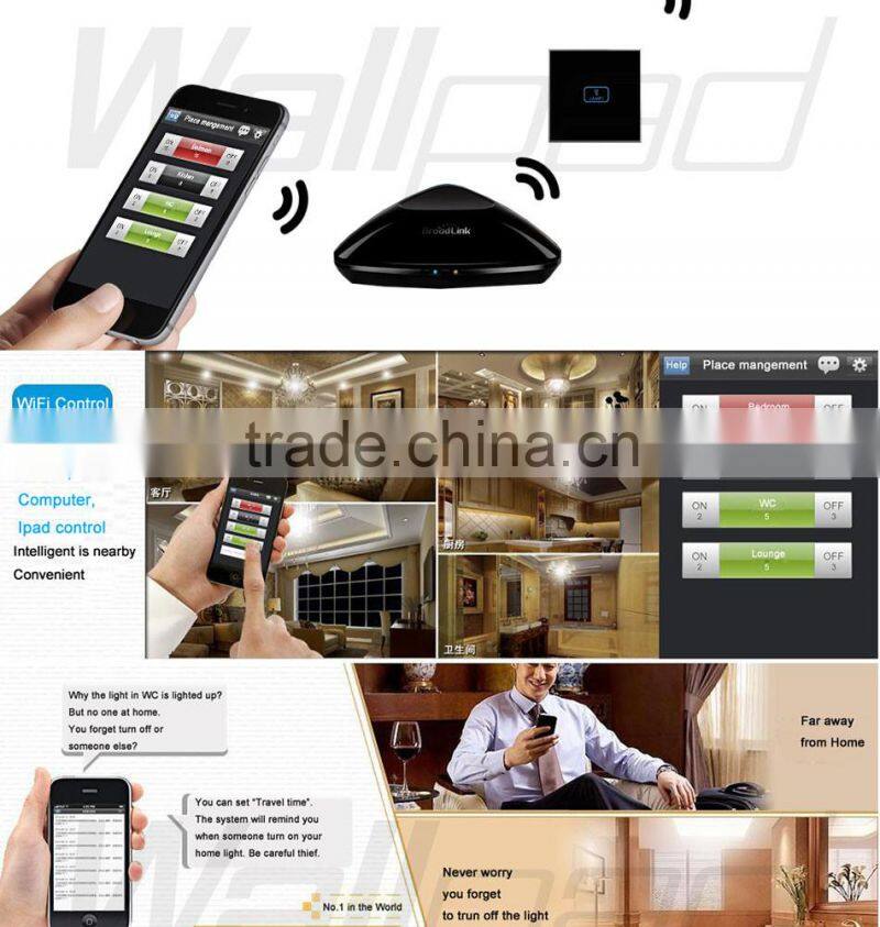 4 Gang WIIFI Curtain Switch Wallpad Black Glass 4 Gang 2 Way WIF Remote Controlled Touch Double Shutter Blinder Wall Switches