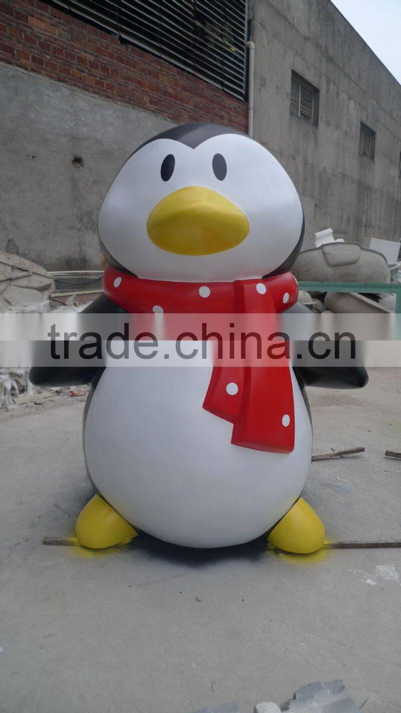 fiberglass cartton penguin sculpture