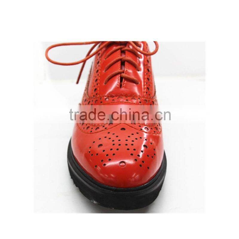 2015 red shiny women lace-up big size sport casual shoes