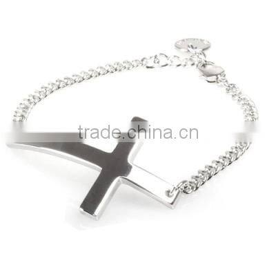 Plating black cross chain bracele for men's in stainless steel jewellery wholesale