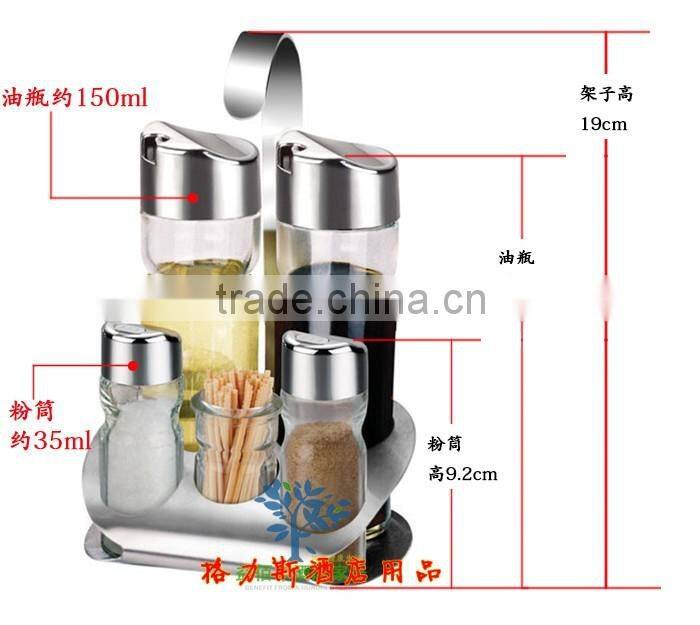 Salt shaker bottles glass stainless steel condiment holders jar set