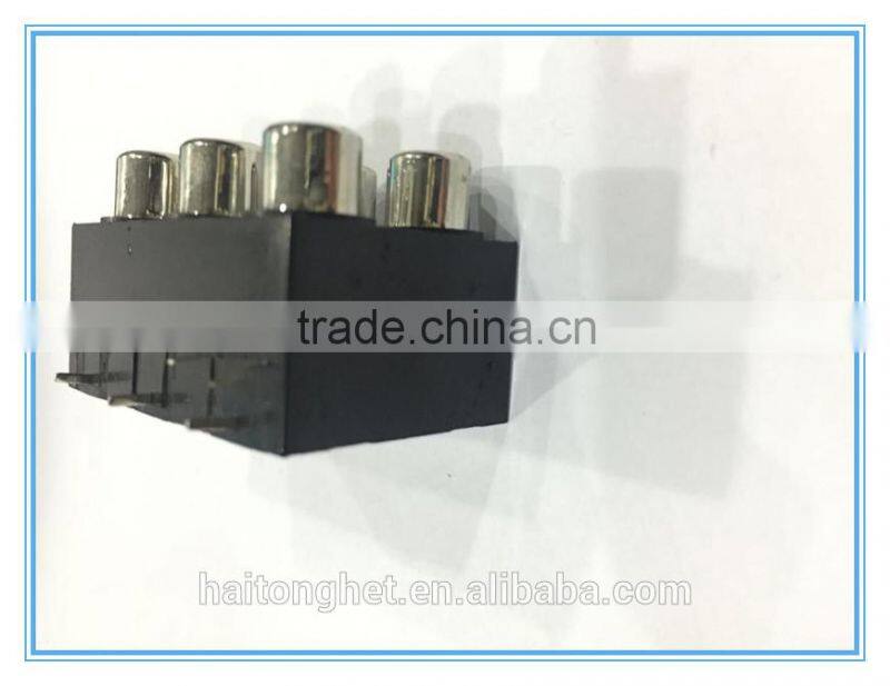 250V 6RCA box type socket with high quality plastic socket box AV socket