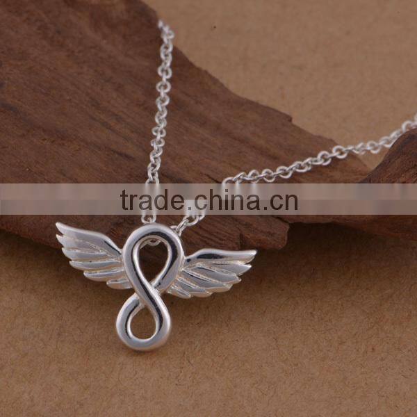 mens silver necklace cheap angel 925 wing pendant
