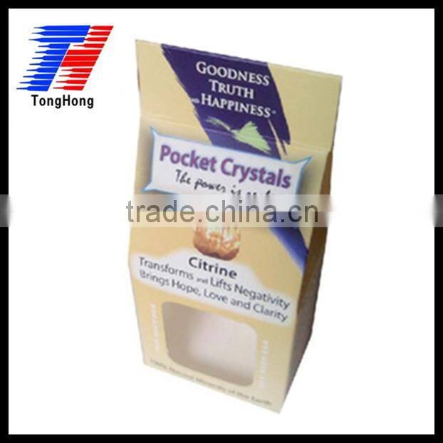 white paper display folding box with PVC