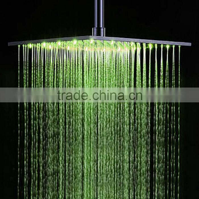 hydro power rainfall shower head with led water glow generator