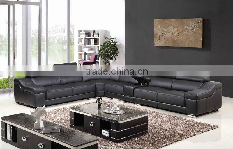 Multi purpose 7 seater wooden sectional sofa simple design