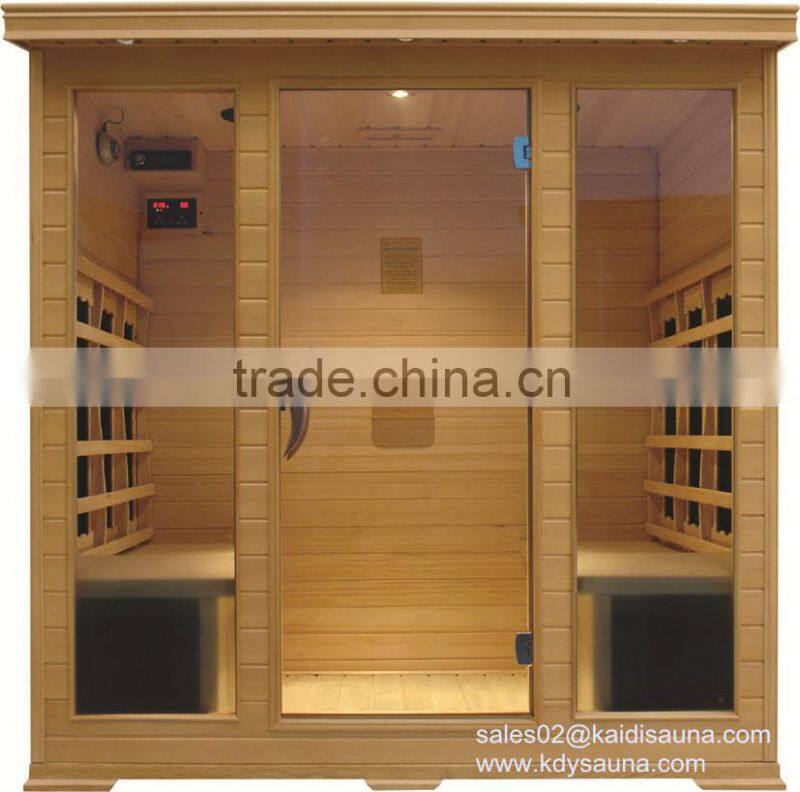 clear full galss 4 people far infrared sauna