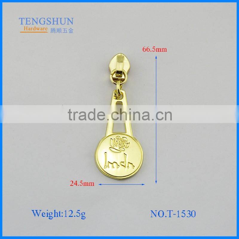 Zinc alloy decorative accessories for purse the metle zipper puller for handbag wholesale