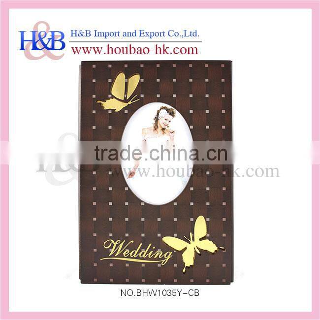 wholesale latest black wooden wedding photo album cover design
