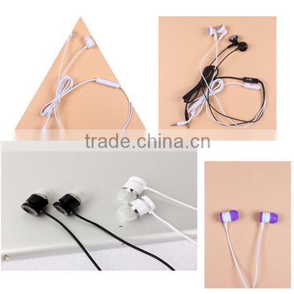 Private logo wired earphones music stereo for mobile phone/pc white color plastic headsets/headphone