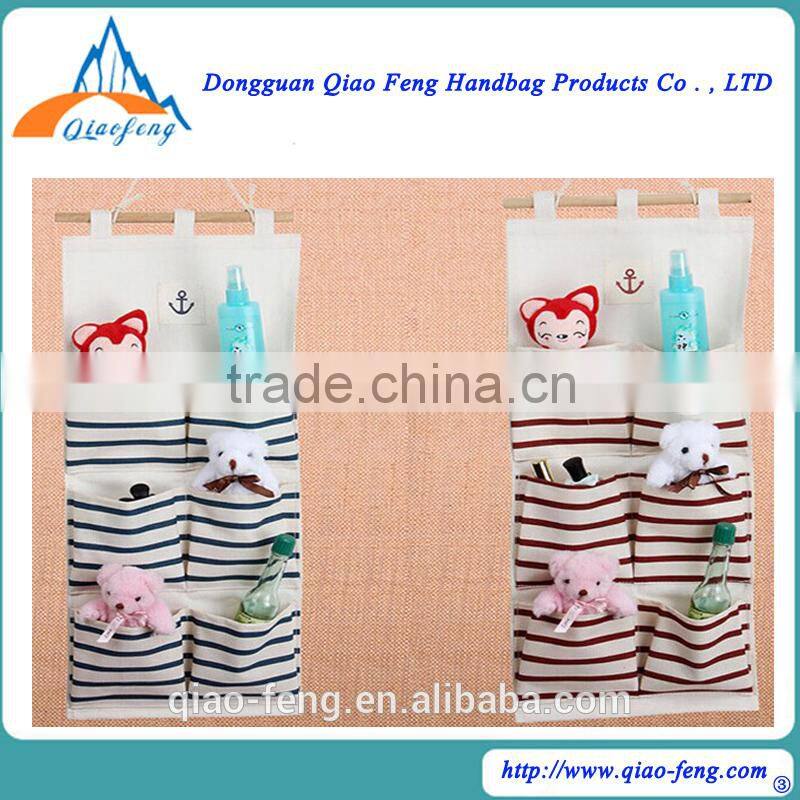 Printed Cotton Wall Hanging Bag Of Three Pockets Of Six Pockets