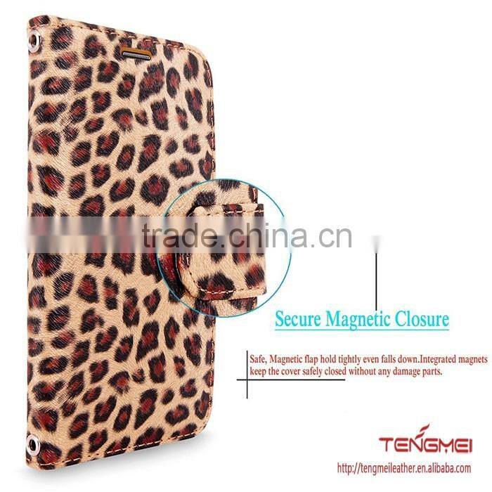 Leopard flip protective case for samsung G9350 stand cover for samsung galaxy s7 edge case