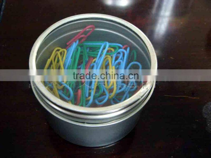 Tin box within paper clips/Stationery supplies Colorful paper clip/Tin box within paper clips small quantity order