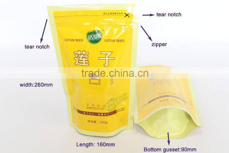 Moisture Proof Aluminized Stand Up Plastic Bag With Zipper