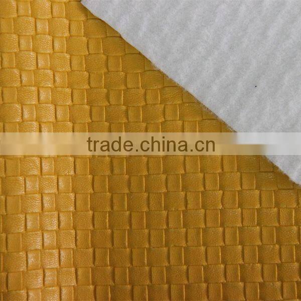 Weave embossed PVC leather for sofa upholstery fabric usage