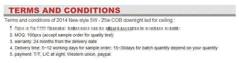 white radiator Alluminum Alloy LED 8W - 30W COB Downlight